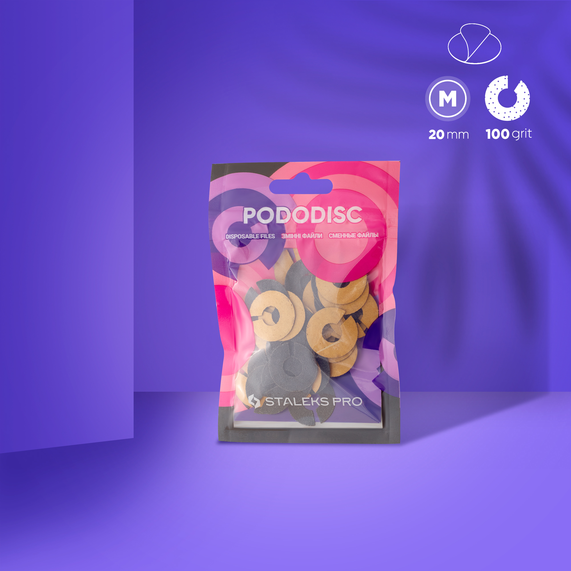 pdfr_20-100 Staleks REFILL PADS for PODODISC UMBRELLA M 50pcs.