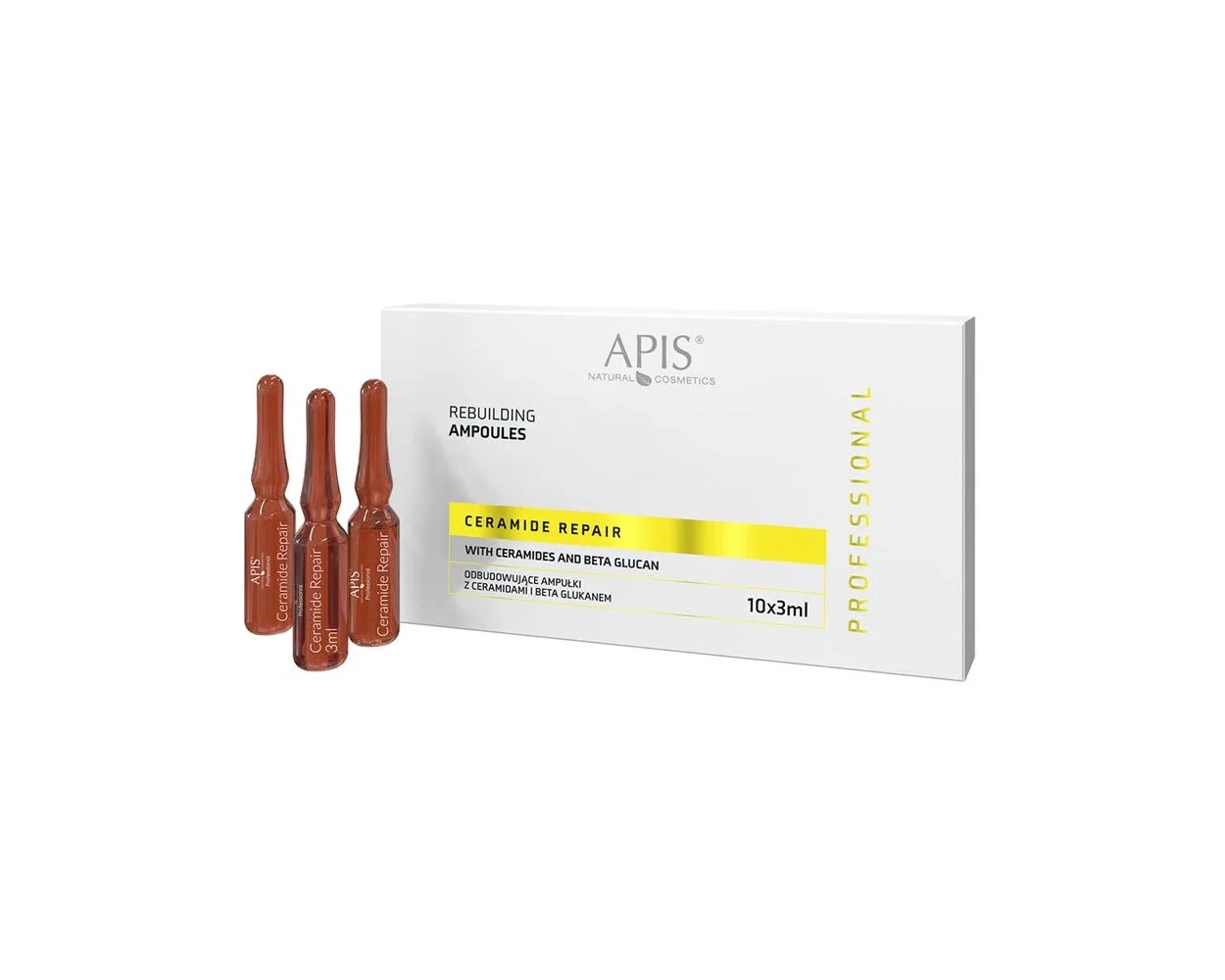 Apis Professional Ceramide Repair Rebuilding Ampoules with Ceramides and Beta Glucan 10x3ml-bellove.co.uk APIS Professional - Ceramide Repair Rebuilding Ampoules with Ceramides 10x3ml