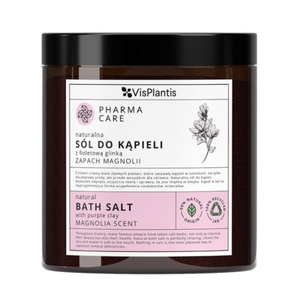 VisPlantis - Natural BATH SALT with purple clay Magnolia Scent 800g