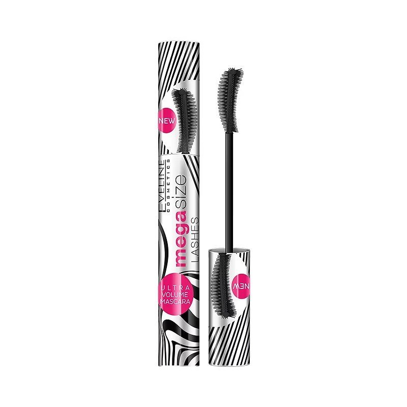 Eveline Mega Size Lashes Thickening and Lengthening Mascara 10ml EVELINE - Mega Size Lashes Thickening and Lengthening Mascara 10ml