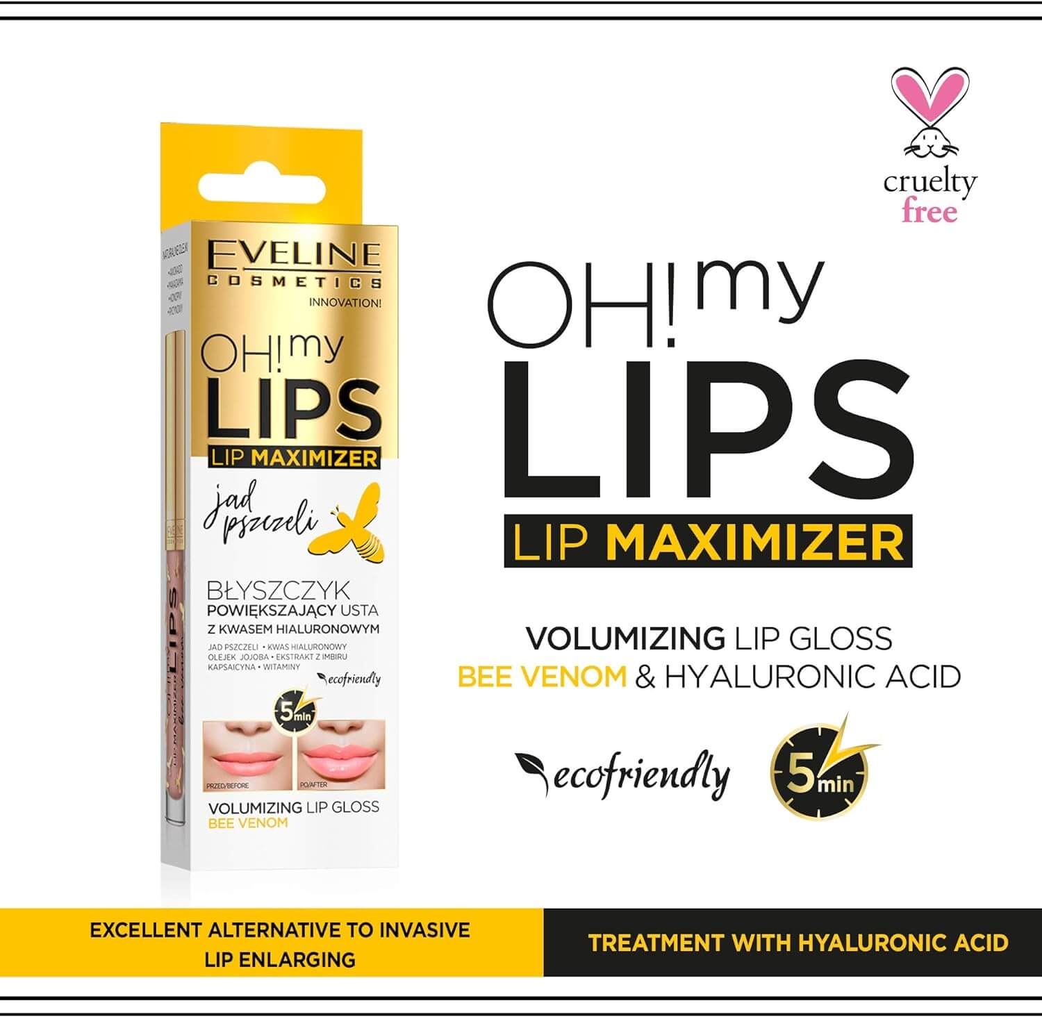 Eveline Enlarging Lip Gloss Oh My Lips Lip Maximizer Bee Venom 4.5 ml2 Eveline - Valumizing Lip Gloss Oh My Lips Lip Maximizer Bee Venom 4.5ml