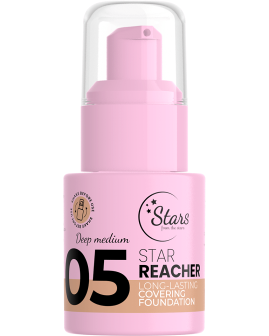 stars-from-the-stars-star-reacher-upiekszajacy-fluid-kryjacy-05-deep-medium-20-g Stars From The Stars - STAR REACHER Long-Lasting Covering Foundation 05 Olive Deep Medium 20g