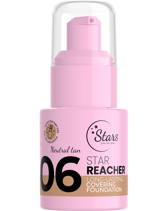 stars-from-the-stars-star-reacher-upiekszajacy-fluid-kryjacy-06-neutral-tan-20-g Stars From The Stars - STAR REACHER Long-Lasting Covering Foundation 06 Deep Medium 20g