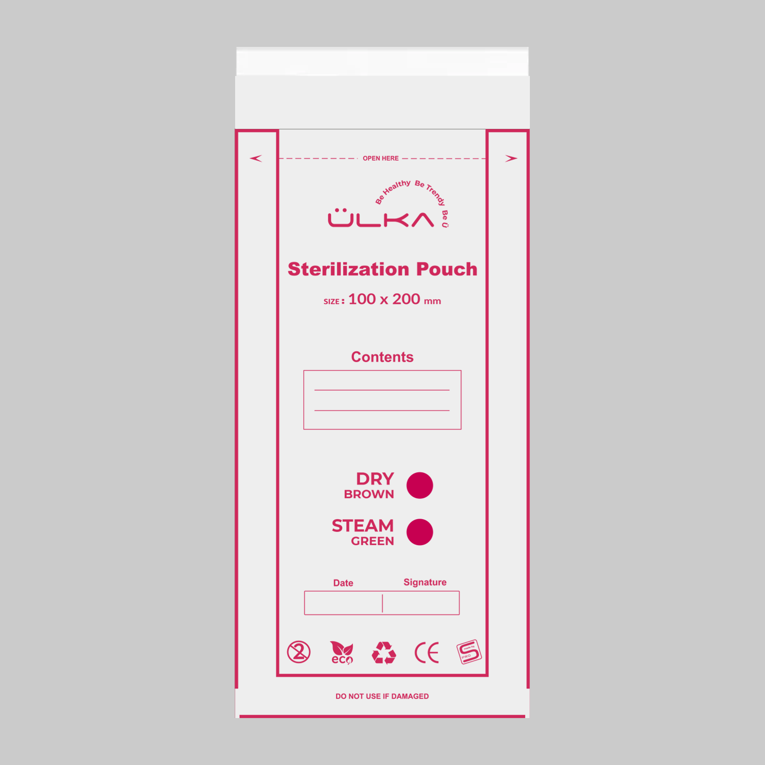 Ulka Sterilization Pouch 100x200 ÜLKA Sterilization Pouches 100x200mm 100pcs.