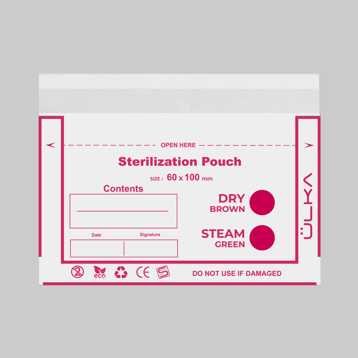Ulka Sterilization pouches 60x100 ÜLKA Sterilization Pouches 60x100mm 100pcs.