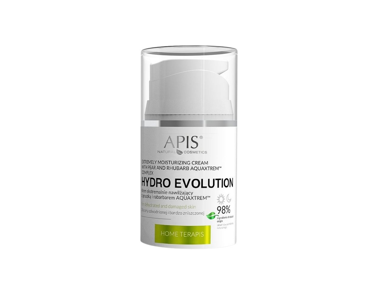 Apis Hydro Evolution Extremely Moisturising Cream with Pear and Rhubarb AquaxtremTM Formula 50ml APIS Professional - Hydro Evolution Extremely Moisturising Cream with Pear and Rhubarb 50ml