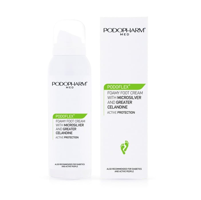 PODOPHARM Med - Podoflex Foamy Foot Cream with Microsilver and Greater Celandine 125ml PODOPHARM Med - Podoflex Foamy Foot Cream with Microsilver and Greater Celandine 125ml