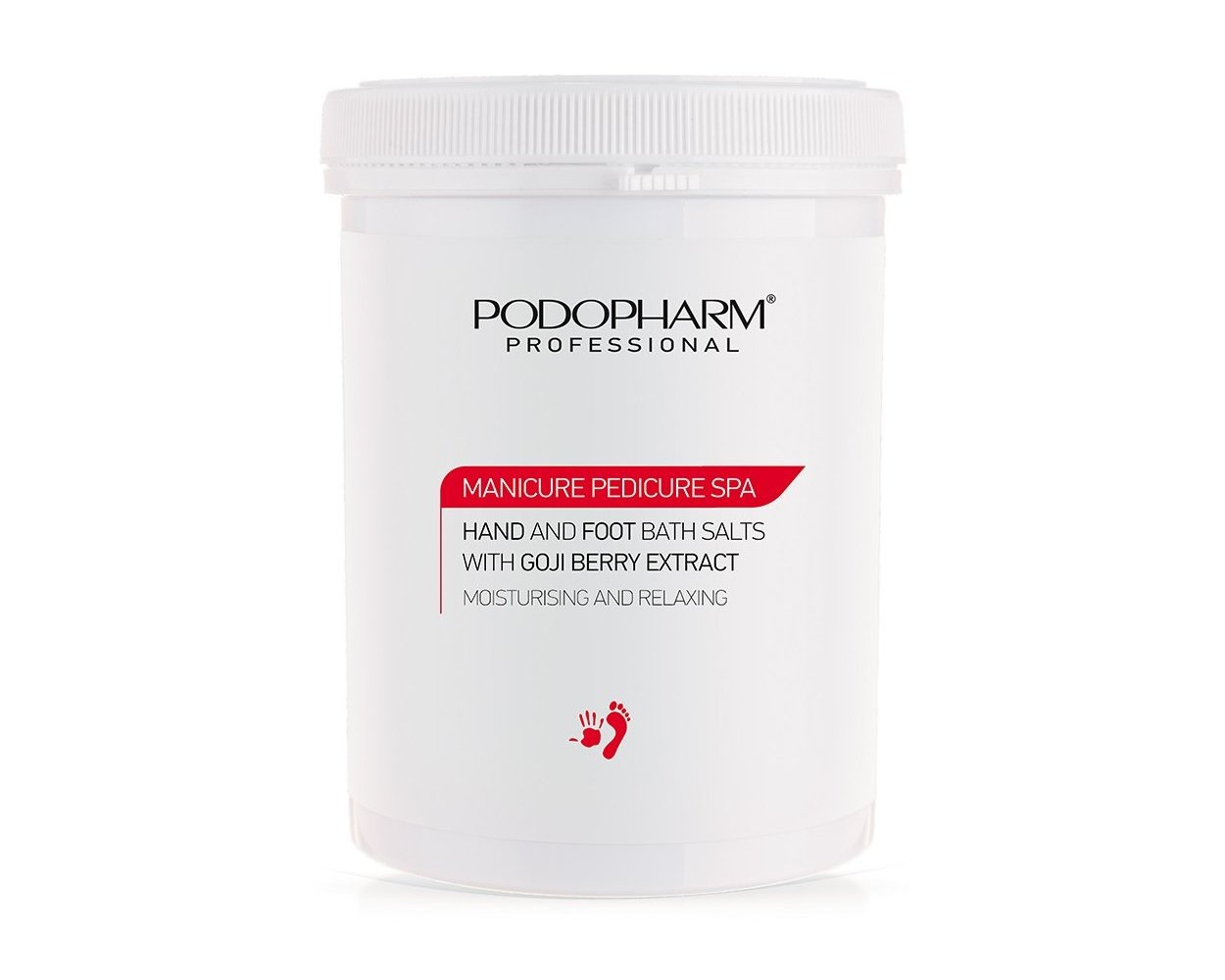 Podopharm Professional Moisturising and Relaxing Hand and Foot Bath Salt with Goji Berry and Extract 1400g PODOPHARM - Moisturising and Relaxing Hand & Foot Bath Salt with Goji Berry Extract 1400g