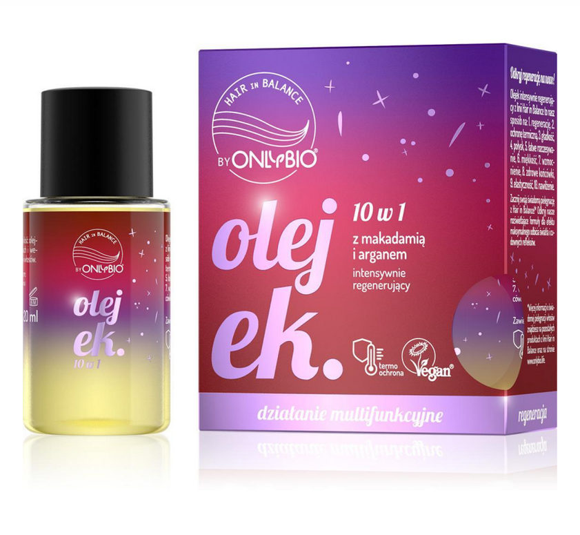 Hair in Balance by ONLYBIO Olejek do włosów 10w1 renegenerujący 20 ml OnlyBio Hair In Balance 10-in-1 Regenerating Hair Oil 20ml