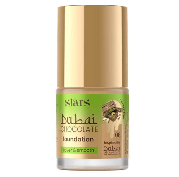 Stars DUBAI CHOCOLATE FOUNDATION podkład kryjąco-wygładzający 08 Stars From The Stars - DUBAI CHOCOLATE Foundation 08 Deep Tan 25ml