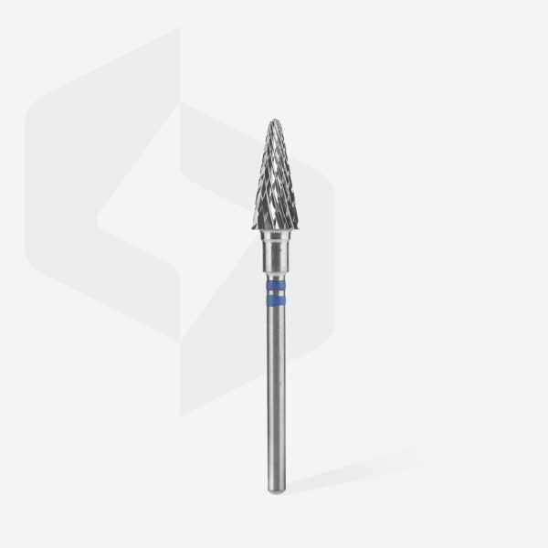 Staleks Carbide Nail Drill Bit CONE 6mm/14mm BLUE Left-handed