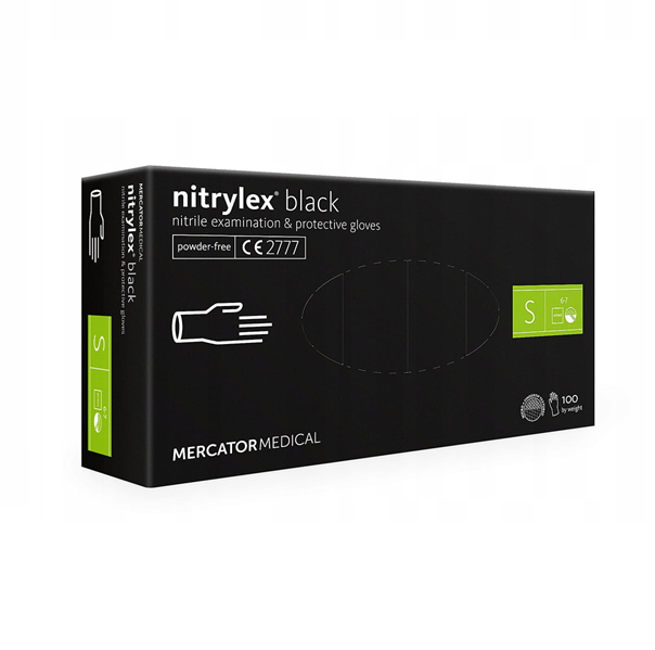 Mercator NITRILE GLOVES Black S 100pcs.