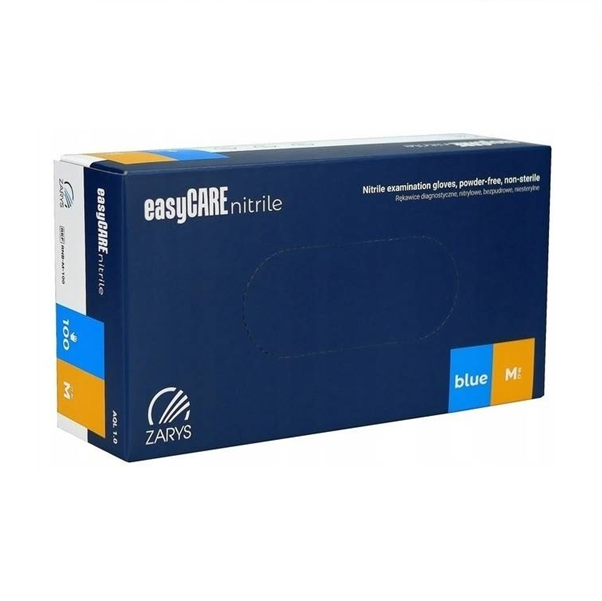rękawiczki zarys M easyCARE NITRILE GLOVES Blue M 100pcs.